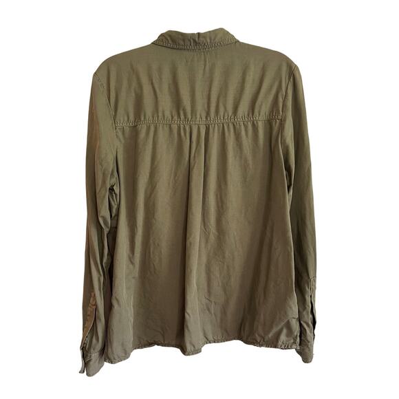 Topshop Women's Olive‑Green Button‑Up Skater / Outdoorsy Shirt – US 12 (UK 16) - Picture 3 of 7
